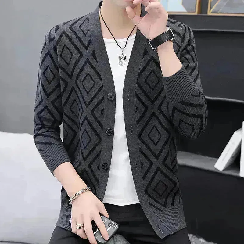 Slim fit  High-end Knitted Cardigan Sweater For Men