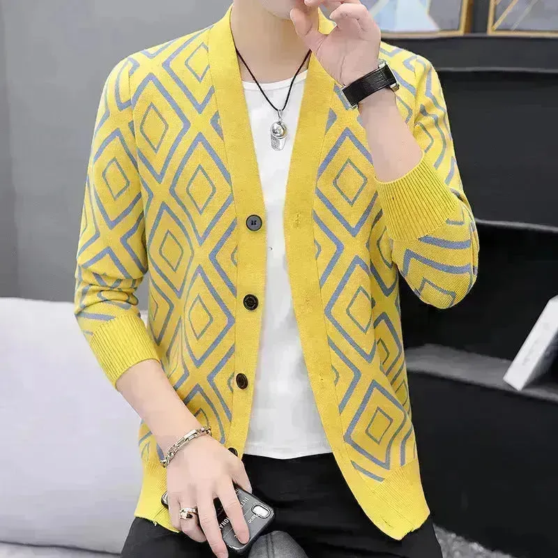 Slim fit  High-end Knitted Cardigan Sweater For Men
