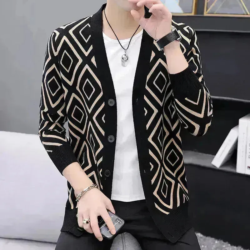Slim fit  High-end Knitted Cardigan Sweater For Men
