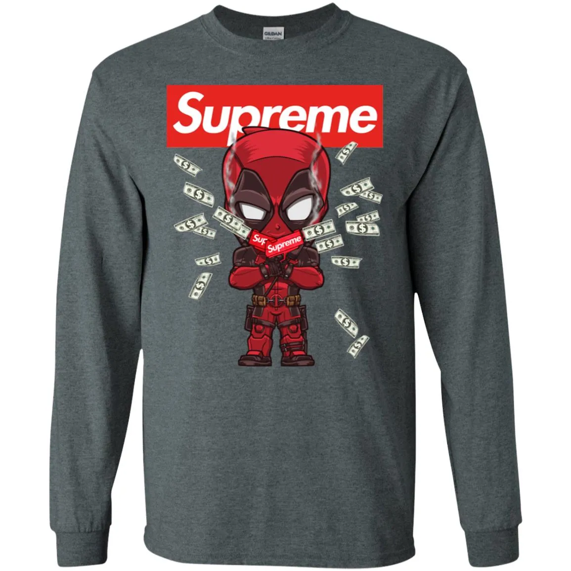 Supreme Deadpool Funny T-shirt Men Long Sleeve Shirt