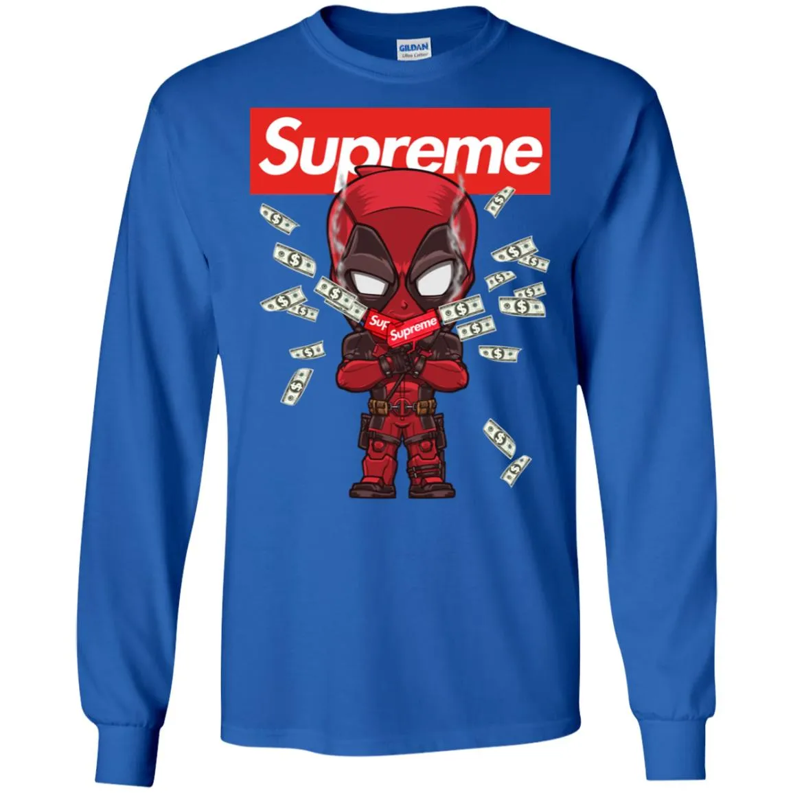 Supreme Deadpool Funny T-shirt Men Long Sleeve Shirt