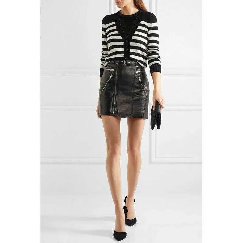 sz XS NEW $1,990 SAINT LAURENT Black White 100% CASHMERE Knit CARDIGAN SWEATER