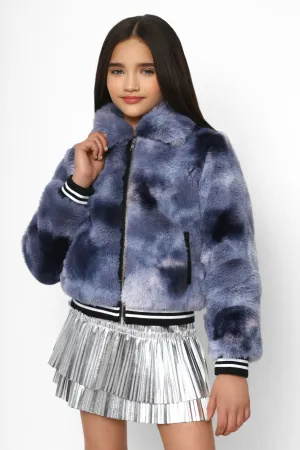Tie Dye Faux Fur Jacket