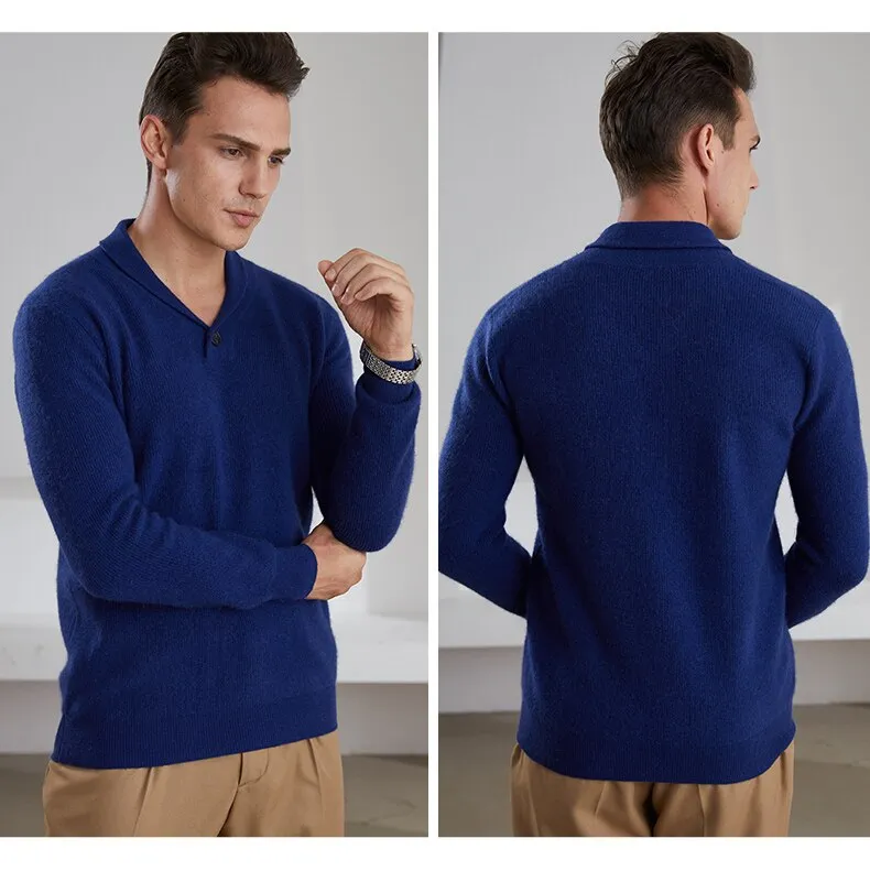 V-Neck 100% Goat Cashmere Knitted Sweater