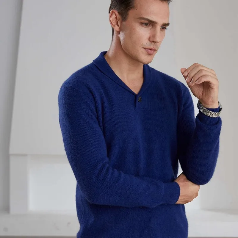 V-Neck 100% Goat Cashmere Knitted Sweater