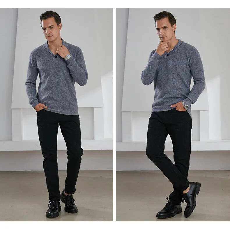 V-Neck 100% Goat Cashmere Knitted Sweater