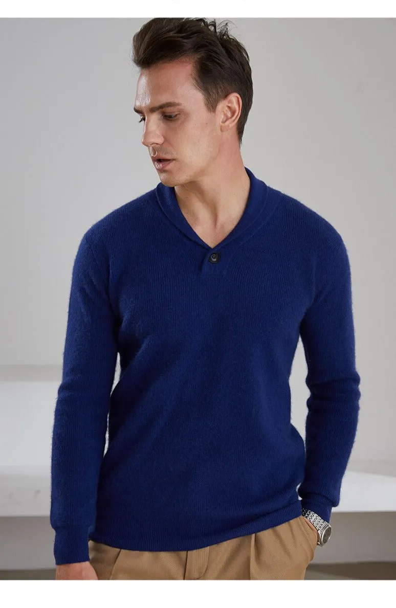 V-Neck 100% Goat Cashmere Knitted Sweater