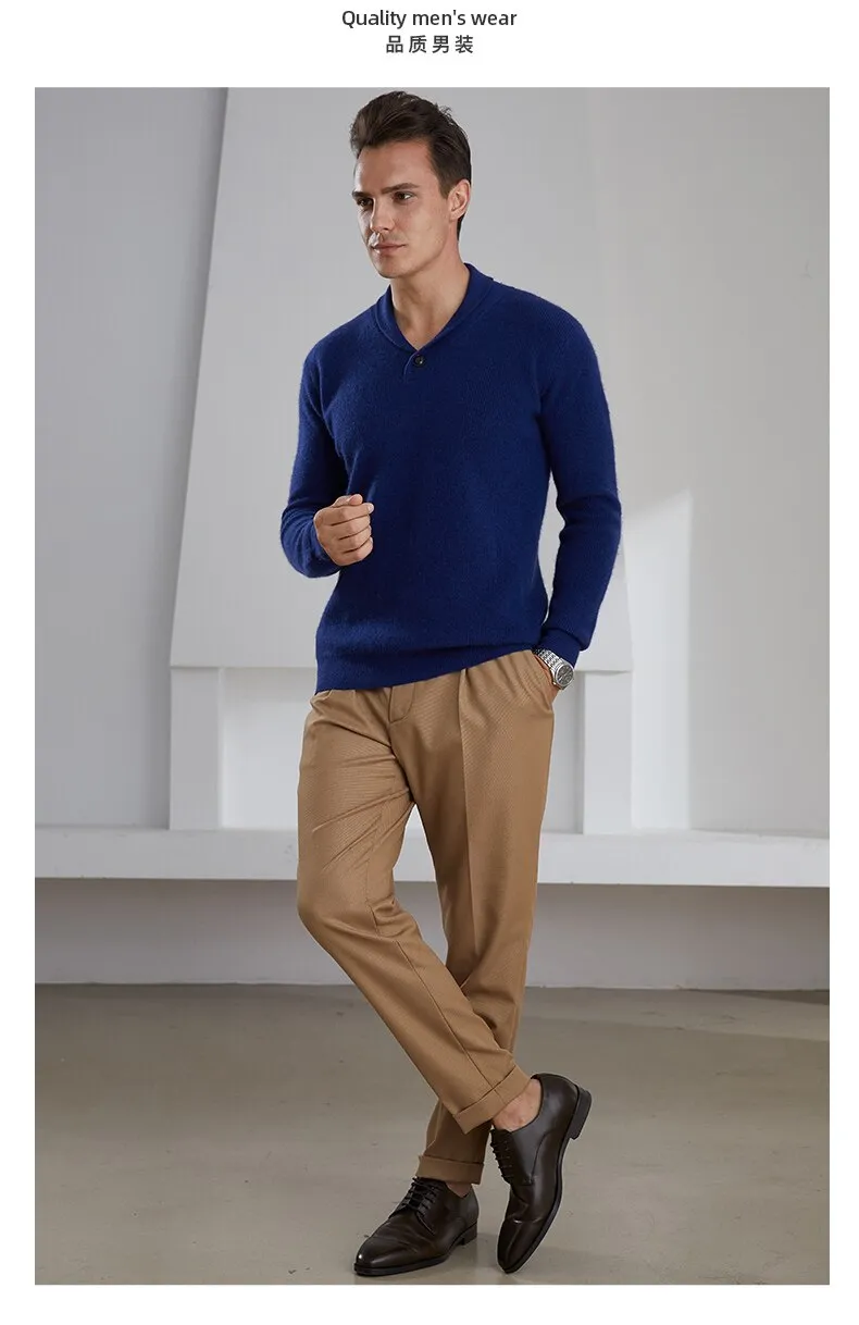 V-Neck 100% Goat Cashmere Knitted Sweater