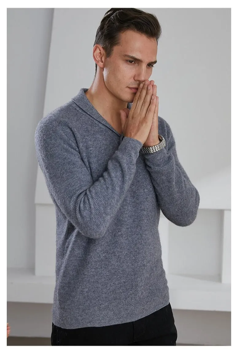 V-Neck 100% Goat Cashmere Knitted Sweater