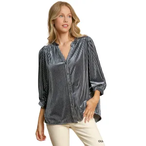 V-Notched Button Down Top