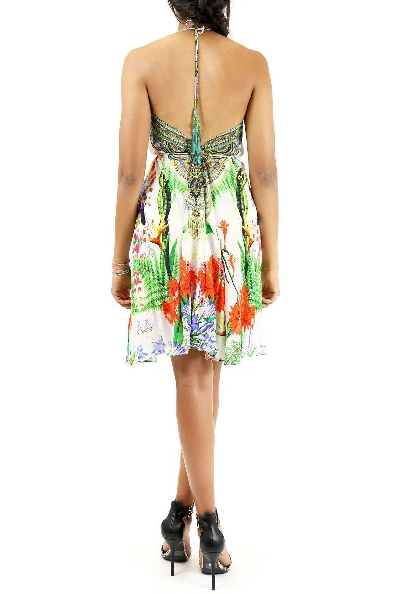 White Backless Short Dress