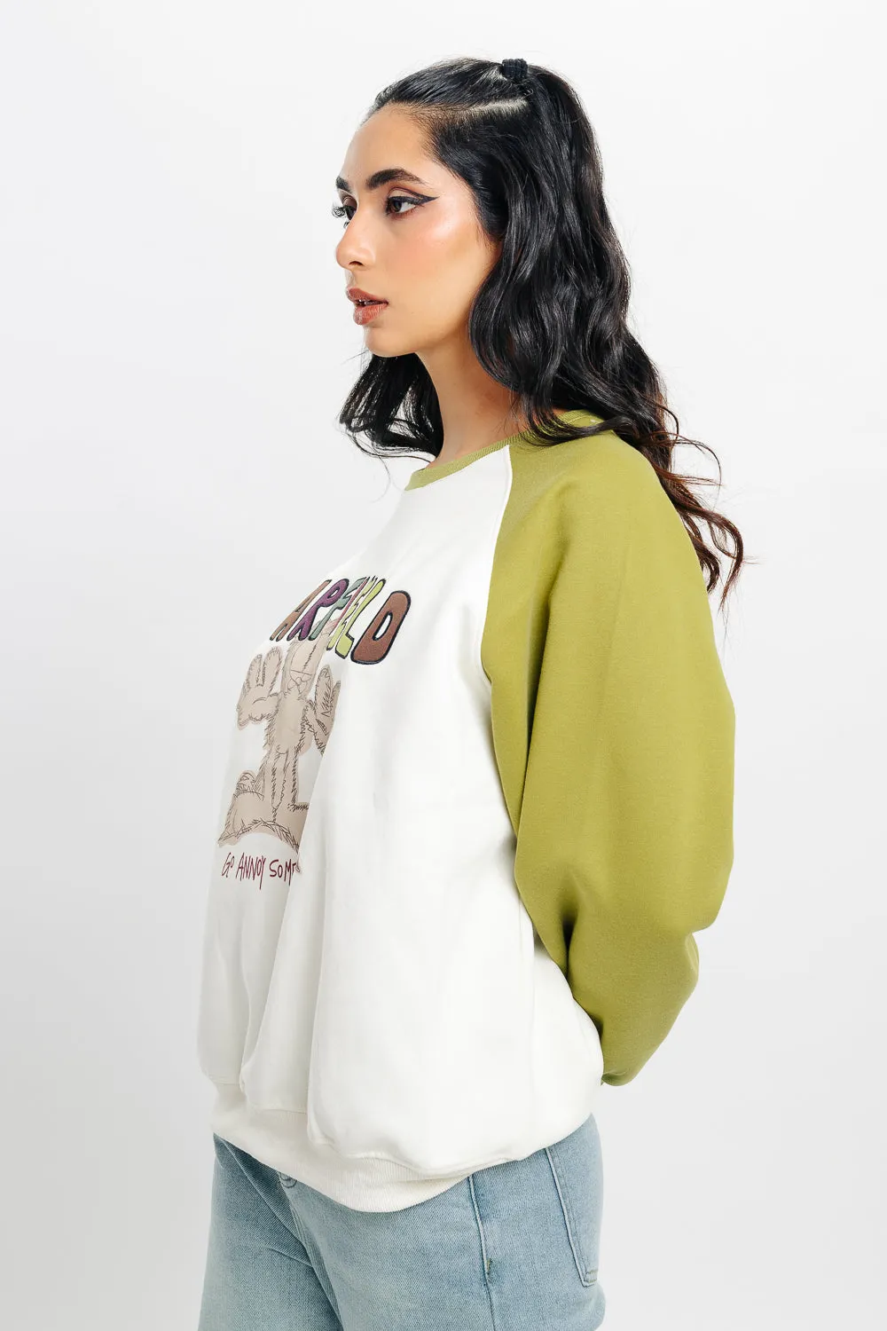 White Garfield Oversized Sweatshirt