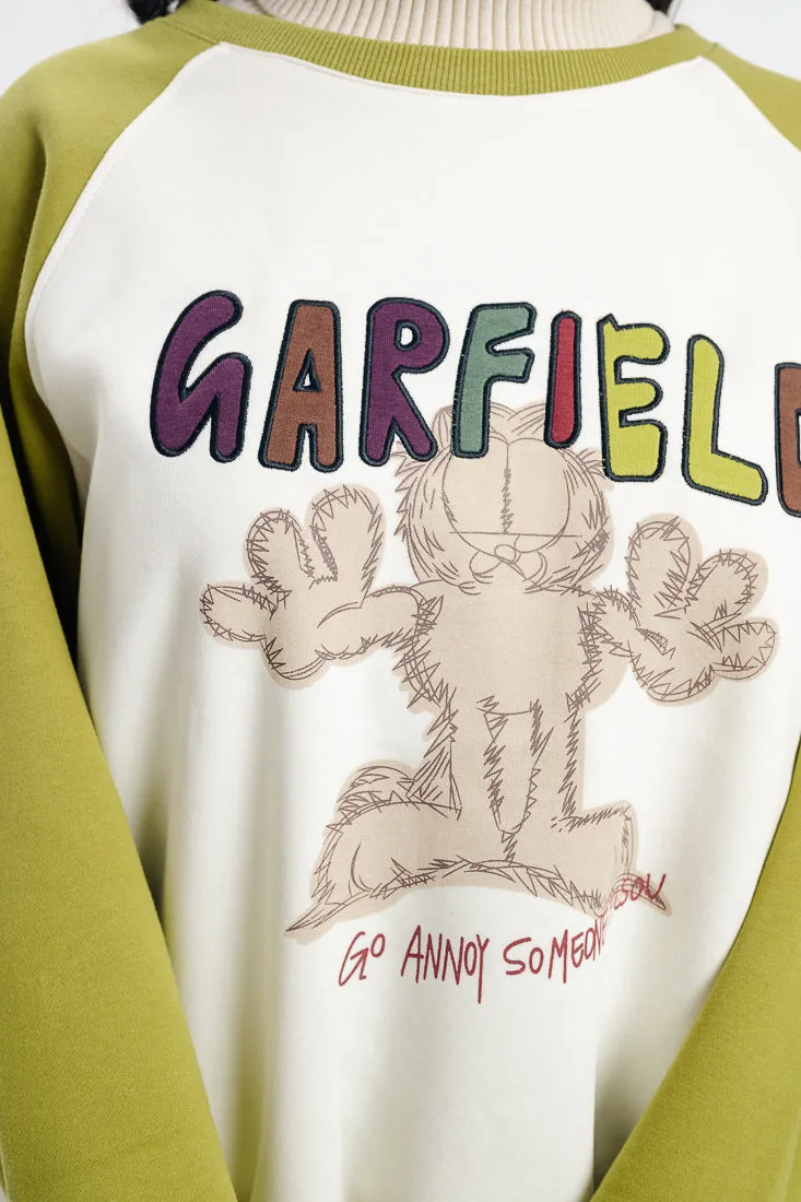 White Garfield Oversized Sweatshirt