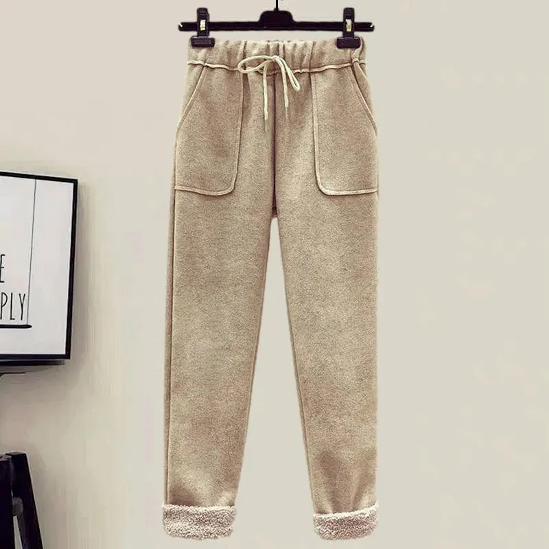 Winter New Cashmere Vest Coat Embroidery Knitted Sweater Casual Trousers Three Piece Elegant Pants Set Outfit