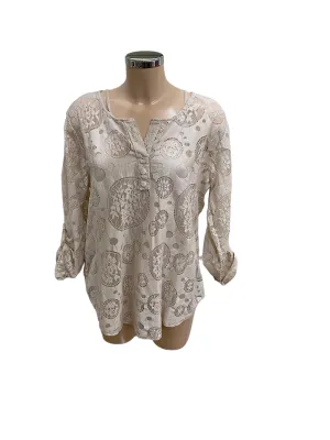 Zelda Cotton Burn Out Design Blouse (3 Colours)